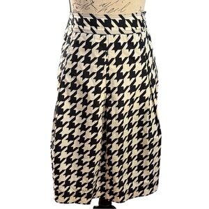 Bold Houndstooth Cotton Black & Cream Skirt